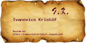 Ivanovics Kristóf névjegykártya