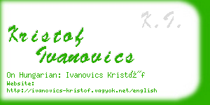 kristof ivanovics business card